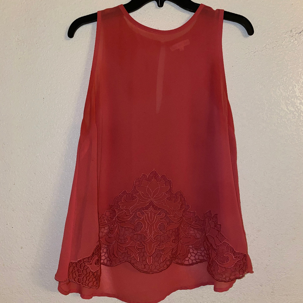 [Thyme And Honey] Sheer Sleevless Blouse